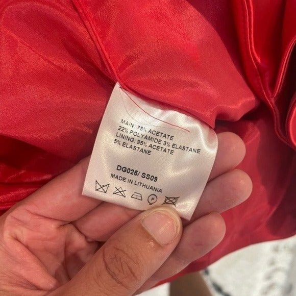 Karen Millen red satin like midi dress halter top size 2 - Picture 8 of 16